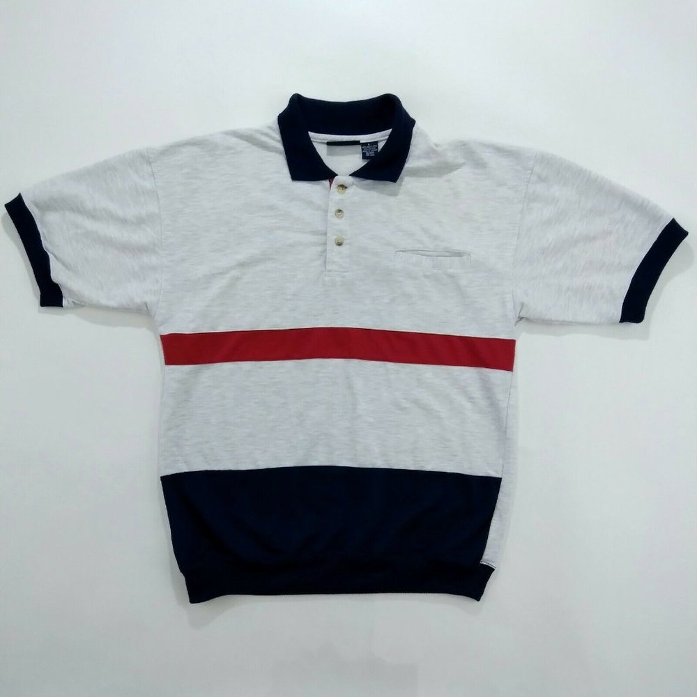 Medallion Mens Colorway Colorblock Polo Size L